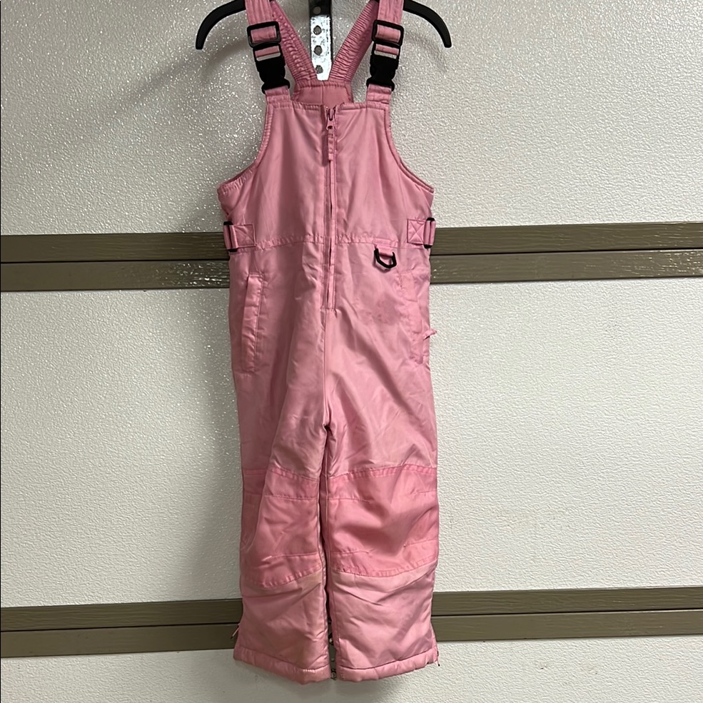 Platinum Brand Soft Pink Insulated Kids Snow Bibs